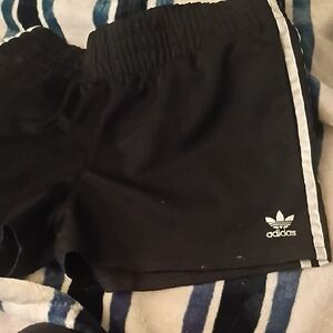adidas Black Shorts with White Side Stripes